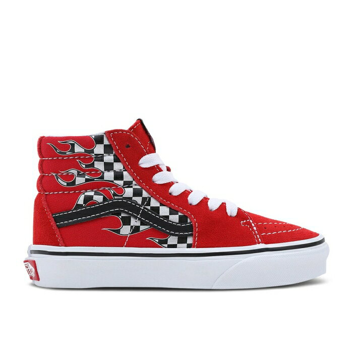 楽天スニケスヴァンズ Vans 【 Sk8-Hi Kids 'Checkerboard Flame - Racing Red' Youth Racing Red 】 スケートハイ キッズ ベビー マタニティ キッズファッション 靴 スニーカー ジュニア キッズ Red 赤・レッド