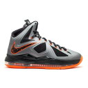 【 NIKE LEBRON 10 'LAVA' / CHARCOAL TOTAL ORANGE BLACK 】 レブロン チャコール 橙 オレンジ 黒色 ブラッ...