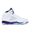 エアジョーダン AIR JORDAN 白色 ホワイト エアジョーダン 'GRAPE' ジュニア キッズ 【 JORDAN 5 RETRO PS WHITE NEW EMERALDGRP ICEBLK 】 【送料無料・関税込み・追加料金なし・海外限定】