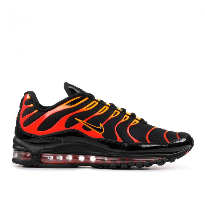 【 NIKE AIR MAX 97 PLUS 'SHOCK ORANGE' / BLACK BLACK ENGINE 1 】 マックス 黒色 ブラック エアマックス スニーカー メンズ ナイキ 1