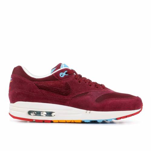 【 NIKE PATTA X PARRA AIR MAX 1 PREMIUM 'CHERRYWOOD' / CHERRYWOOD RED BALTIC BLUE DARK 】 マックス プレミアム 赤 レッド 青色 ブルー エアマックス スニーカー メンズ ナイキ