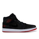 【 AIR JORDAN JORDAN 1 RETRO MID 'BRED' / BLACK UNIVERSITY RED WHITE 】 ナイキ ミッド 黒色...