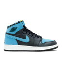 【 AIR JORDAN AIR JORDAN 1 RETRO HIGH GS 'VIVID BLUE' / BLACK VIVID BLUE 】 ナイキ ハイ 黒色 ブラック 青色 ブルー エアジョーダン スニーカー ジュニア キッズ メンズ