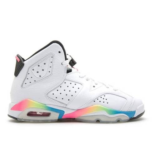 【 AIR JORDAN JORDAN 6 RETRO GS 'PINK FLASH' / WHITE PINK FLASH VOLT MRN BLUE 】 ナイキ 白色 ホワイト ピンク 青色 ブルー エアジョーダン スニーカー ジュニア キッズ メンズ