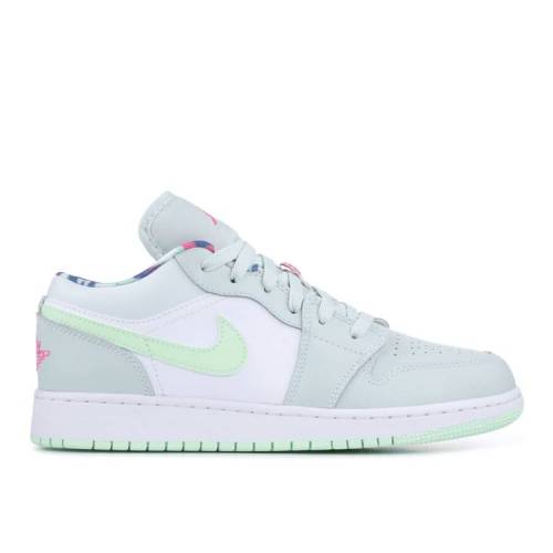 【 AIR JORDAN AIR JORDAN 1 LOW GS 'BARELY GREY SPRUCE' / BARELY GREY WHITE LASER FUCHSIA 】 ナイキ 灰色 グレー 白色 ホワイト レーザー エアジョーダン ジュニア キッズ ベビー マタニティ スニーカー