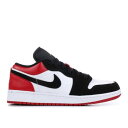 【 AIR JORDAN JORDAN 1 LOW GS 'BLACK TOE' / WHITE BLACK GYM RED 】 ナイキ 白色 ホワイト 黒色 ...