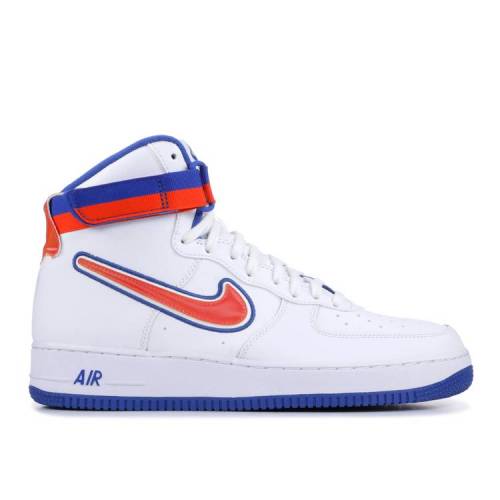楽天スニケス【 NIKE AIR FORCE 1 HIGH '07 LV8 SPORT 'KNICKS' / WHITE TEAM ORANGE GAME ROYAL 】 ハイ 白色 ホワイト チーム 橙 オレンジ ゲーム エアフォース ゲームロイヤル 青 ブルー スニーカー メンズ ナイキ