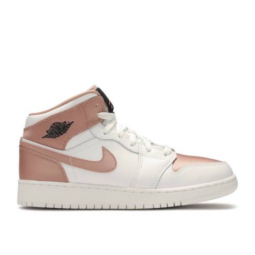 【 AIR JORDAN JORDAN 1 MID GS 'WHITE ROSE GOLD' / WHITE ROSE GOLD BLACK 】 ナイキ ミッド ローズ ..