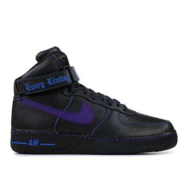 ナイキ NIKE ハイ 黒色 ブラック コート 青色 ブルー エアフォース 'PURPLE SWOOSH' スニーカー メンズ 【 NIKE VLONE X 1 HIGH SAMPLE BLACK COURT PURPLEPRIZE BLUE 】