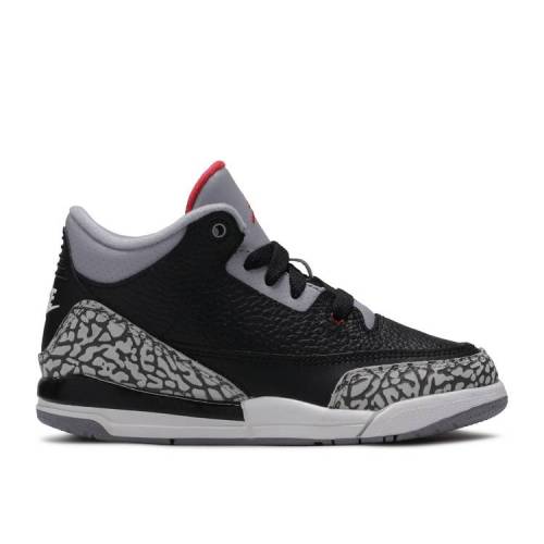【 AIR JORDAN JORDAN 3 RETRO OG PS 'BLACK CEMENT' 2018 / BLACK FIRE RED CEMENT GREY 】 ナイキ 黒色 ブラック ファイア 赤 レッド 灰色 シメント グレー エアジョーダン スニーカー ジュニア キッズ メンズ