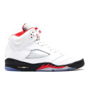 【 AIR JORDAN AIR JORDAN 5 RETRO GS 'FIRE RED' 2013 / WHITE FIRE RED BLACK 】 ナイキ 白色 ホワイト ファイア 赤 レッド 黒色 ブラック エアジョーダン ジュニア キッズ ベビー マタニティ スニーカー