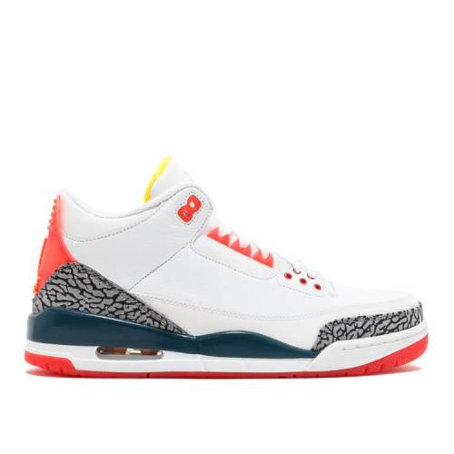 【 AIR JORDAN AIR JORDAN 3 RETRO 'SOLEFLY' / WHITE LSR CRMSN NGHTSHD LSR OR 】 ナイキ 白色 ホワイト エアジョーダン スニーカー メンズ