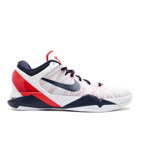 【 NIKE ZOOM KOBE 7 SYSTEM 'OLYMPIC' / WHITE OBSIDIAN UNIVERSITY RED 】 ズーム コービー シ...