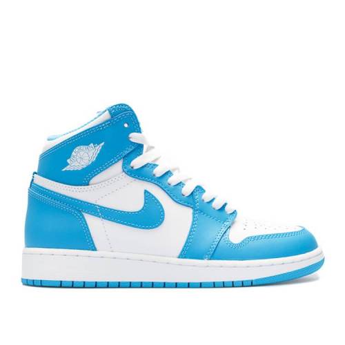 【 AIR JORDAN JORDAN 1 RETRO HIGH OG BG 'UNC' / WHITE DARK POWDER BLUE 】 ナイキ ハイ 白色 ホワイト 青色 ブルー エアジョーダン ジュニア キッズ ベビー マタニティ スニーカー