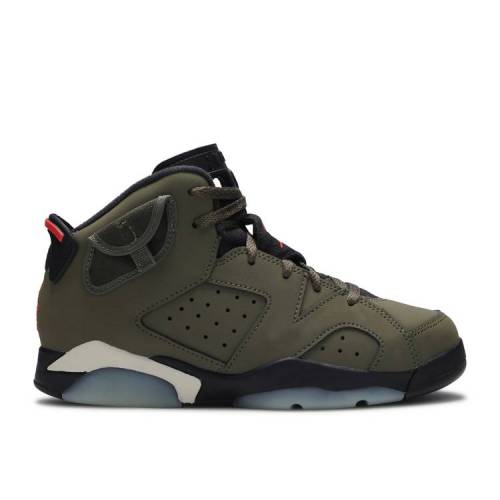 楽天スニケス【 AIR JORDAN TRAVIS SCOTT X JORDAN 6 RETRO PS 'OLIVE' / MEDIUM OLIVE BLACK SAIL 】 ナイキ オリーブ 黒色 ブラック エアジョーダン トラヴィススコット ジュニア キッズ ベビー マタニティ スニーカー