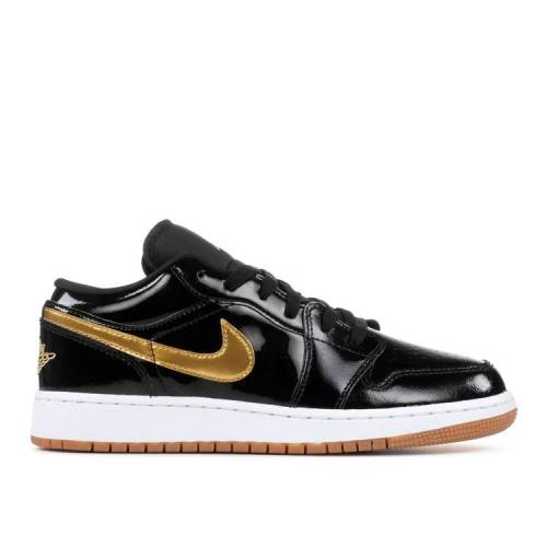 【 AIR JORDAN JORDAN 1 LOW GS 'METALLIC GOLD' / BLACK METALLIC GOLD 】 ナイキ 黒色 ブラック ゴールド エアジョーダン ジュニア キッズ ベビー マタニティ スニーカー