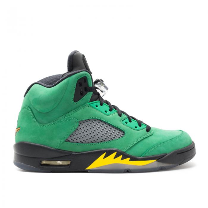 【 AIR JORDAN AIR JORDAN 5 'OREGON DUCKS' / APPLE GREEN YELLOW STRIKE BLK 】 ナイキ 緑 グリーン 黄色 イエロー ストライク エアジョーダン 'オレゴン ダックス' スニーカー メンズ