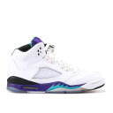 【 AIR JORDAN AIR JORDAN 5 RETRO GS 'GRAPE' 2013 / WHITE NEW EMERALD GRP ICE BLK 】 ナイキ 白色 ホワイト エアジョーダン ジュニア キッズ ベビー マタニティ スニーカー