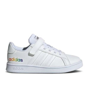 【 ADIDAS GRAND COURT J 'PRIDE' / CLOUD WHITE CLOUD WHITE CORE 】 アディダス グランド コート 白色 ホワイト コア ジュニア キッズ ベビー マタニティ スニーカー