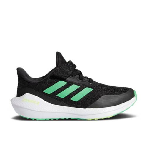 【 ADIDAS EQ21 RUN J 'BLACK SIGNAL GREEN' / CORE BLACK SEMI SCREAMING GREEN 】 アディダス ラン コア 黒色 ブラック 緑 グリーン ジュニア キッズ ベビー マタニティ スニーカー