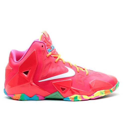 【 NIKE LEBRON 11 GS 'FRUITY PEBBLES' / LSR CRMSN WHITE PNK FL TTL OGN 】 レブロン 白色 ホワイト ジュニア キッズ ベビー マタニティ スニーカー ナイキ