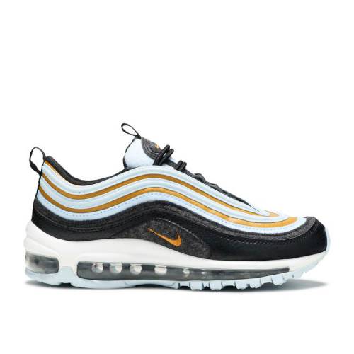 ナイキ NIKE マックス ゴールド 青色 ブルー 黒色 ブラック 灰色 グレー エアマックス 'FLEECE' ジュニア キッズ 【 NIKE 97 GS METALLIC GOLD LIGHT BLUE BLACK GREY 】