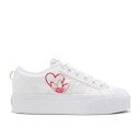 【 ADIDAS WMNS NIZZA PLATFORM 'WHITE RED HEART' / CLOUD WHITE VIVID RED GUM M2 】 アディダス 赤 レッド 白色 ホワイト スニーカー レディース