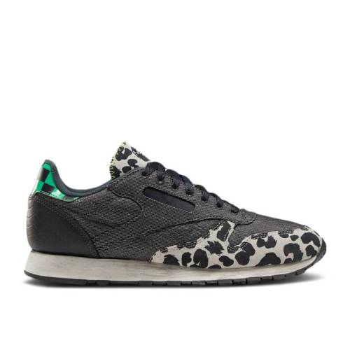 【 REEBOK CLASSIC LEATHER MU 'CHEETAH PRINT' / COAL NIGHT BLACK STUCCO 】 リーボック クラシック レザー ナイト 黒色 ブラック スニーカー メンズ