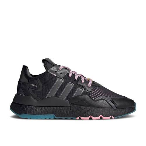 【 ADIDAS NINJA X NITE JOGGER 'CORE BLACK' / CORE BLACK GREY FIVE BLUE GLOW 】 アディダス ジョガーパンツ コア 黒色 ブラック 灰色 グレー 青色 ブルー スニーカー メンズ