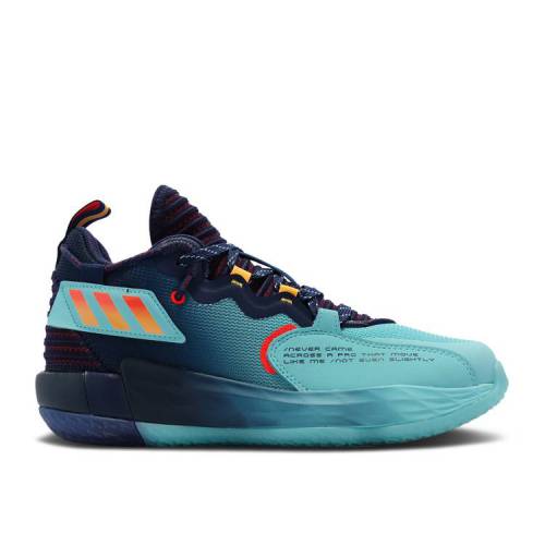 【 ADIDAS DAME 7 EXTPLY GCA 'DARK BLUE' / DARK BLUE PULSE AQUA SOLAR RED 】 アディダス 青色 ブルー アクア 赤 レッド スニーカー メンズ 1