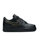 【 NIKE WMNS AIR FORCE 1 LOW '07 ESSENTIAL 'BLACK GOLD SWOOSH' / BLACK BLACK METALLIC GOLD BLACK 】 ゴールド 黒色 ブラック エアフォース スニーカー レディース ナイキ