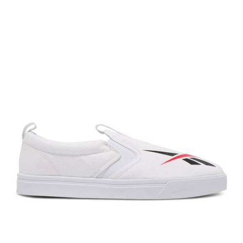 【 REEBOK ROYAL VULC SLIP ON 'WHITE BLACK' / WHITE BLACK RADAR RED 】 リーボック 白色 ホワイト 黒色 ブラック レイダー 赤 レッド スリッポン スニーカー メンズ