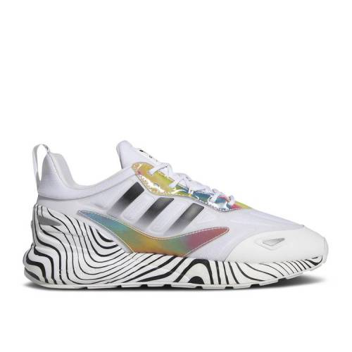 【 ADIDAS PATRICK MAHOMES X ZX 2K BOOST 'HYPNOTIC LINES' / CLOUD WHITE CORE BLACK SILVER 】 アディダス ブースト 白色 ホワイト コア 黒色 ブラック 銀色 シルバー スニーカー メンズ
