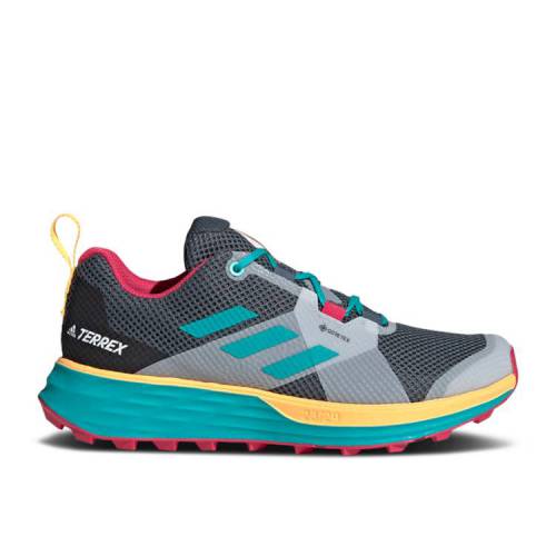 【 ADIDAS WMNS TERREX TWO GORE-TEX TRAIL 'HI RES AQUA GOLD' / LEGACY BLUE HI RES AQUA SOLAR 】 アディダス ゴアテックス アクア レガシー 青色 ブルー スニーカー レディース