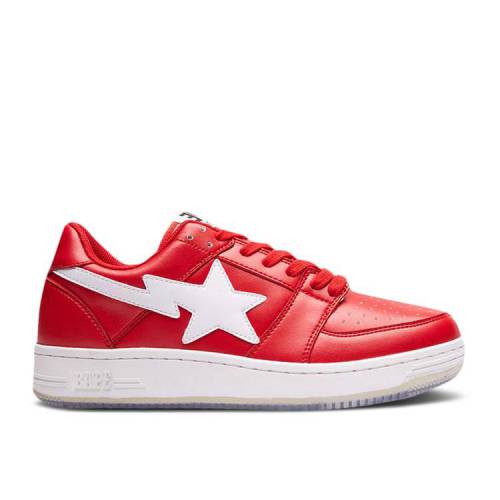 メンズ靴, スニーカー  BAPE SHARK RED RED BAPE BAPESTA LOW SOLE WHITE 