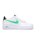 【 NIKE AIR FORCE 1 LV8 GS 'WHITE AQUAMARINE' / WHITE AQUAMARINE BLACK GREEN STRIKE 】 白色 ホワイト アクアマリン 黒色 ブラック 緑 グリーン ストライク エアフォース ジュニア キッズ ベビー マタニティ スニ