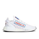 【 ADIDAS NMD_R1 V2 'LOGO PATCH - WHITE' / CLOUD WHITE SCARLET BLUE 】 アディダス 白色 ホワイト 青色 ブルー スニーカー メンズ