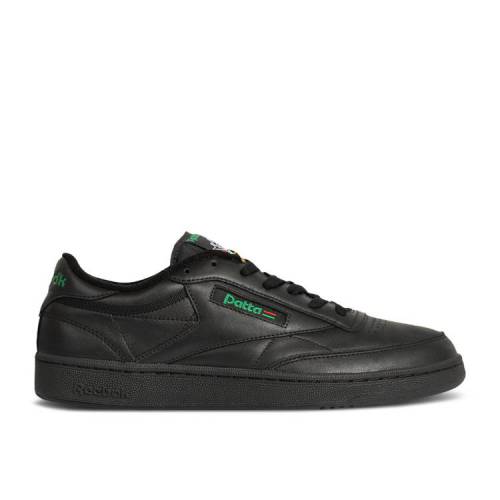 【 REEBOK PATTA X CLUB C 85 'BLACK GLEN GREEN' / CORE BLACK CORE BLACK GLEN 】 リーボック クラブ コア 黒色 ブラック スニーカー メンズ