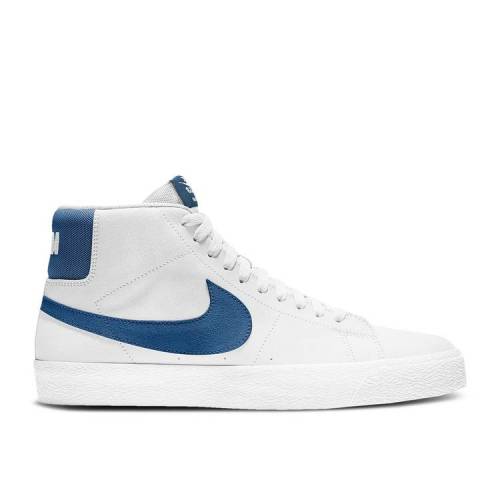 【 NIKE ZOOM BLAZER MID SB 'WHITE COURT BLUE' / WHITE WHITE WHITE COURT BLUE 】 ズーム ブレイザー ミッド エスビー コート 白色 ホワイト 青色 ブルー スニーカー メンズ ナイキ