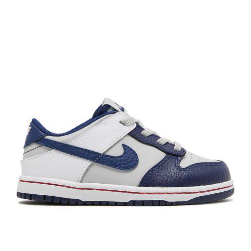 【 NIKE NBA X DUNK LOW EMB TD '75TH ANNIVERSARY - NETS' / GREY FOG WHITE BLUE VOID BLUE 】 ダンク 灰色 グレー 白色 ホワイト 青色 ブルー ダンクロー ベビー ナイキ