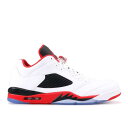 【 AIR JORDAN AIR JORDAN 5 RETRO LOW 'FIRE RED' 2016 / WHITE FIRE RED BLACK 】 ナイキ 白色 ホワイト ファイア 赤 レッド 黒色 ブラック エアジョーダン スニーカー メンズ