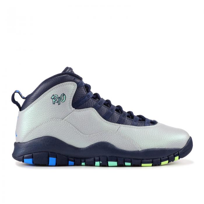 【 AIR JORDAN AIR JORDAN 10 RETRO 039 RIO 039 / WOLF GREY PHT BL OBSDN GRN GLW 】 ナイキ 灰色 グレー エアジョーダン スニーカー メンズ