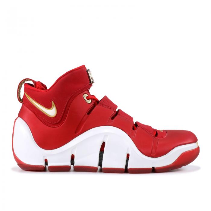  NIKE ZOOM LEBRON 4 'CHINA' / VARSITY RED WHITE METALLIC GOLD   ...