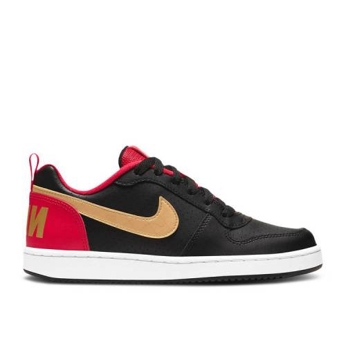 【 NIKE COURT BOROUGH LOW GS 'CHINESE NEW YEAR' / BLACK WHITE UNIVERSITY RED MET ...