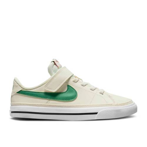 【 NIKE COURT LEGACY PS 'SAIL GREEN NOISE' / SAIL BLACK GUM LIGHT BROWN GREEN 】 コ...