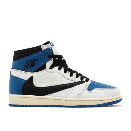 【 AIR JORDAN FRAGMENT DESIGN X TRAVIS SCOTT JORDAN 1 RETRO HIGH / SAIL BLACK MIL...