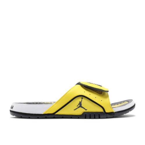 【 AIR JORDAN JORDAN HYDRO SLIDE 4 039 LIGHTNING 039 / TOUR YELLOW DARK BLUE GREY 】 ナイキ ハイドロ サンダル 黄色 イエロー 青色 ブルー 灰色 グレー エアジョーダン スニーカー メンズ