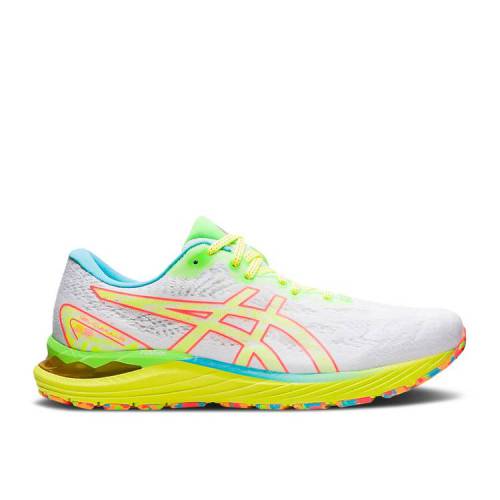 【 ASICS GEL CUMULUS 23 'WHITE SAFETY YELLOW' / WHITE SAFETY YELLOW 】 白色 ホワイト 黄色 イエロー スニーカー メンズ アシックス