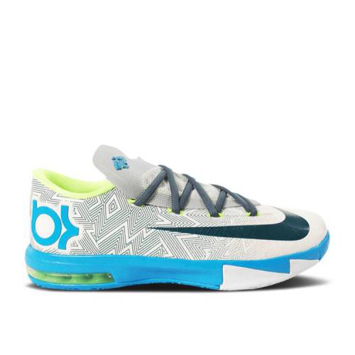 【 NIKE KD 6 GS / PURE PLATINUM VIVID BLUE VOLT 】 ピュア プラチナム 青色 ブルー ジュニア キッズ ベビー マタニティ スニーカー ナイキ