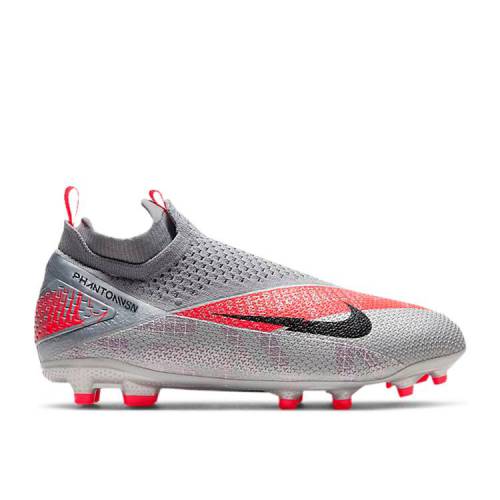 楽天スニケス【 NIKE PHANTOM VISION 2 ELITE DYNAMIC FIT MG GS 'METALLIC GREY CRIMSON' / METALLIC BOMBER GREY PARTICLE 】 エリート ダイナミック 灰色 グレー ジュニア キッズ ベビー マタニティ スニーカー ナイキ